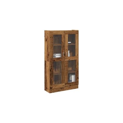 Buffet haut vieux bois 82,5x30,5x150 bois d'ingénierie (1/5)
