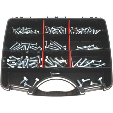 Coffret de 172 vis à tête hexagonale classe 8.8 zinguée blanc COF801 - ULTIMA - AFBPACK01 (1/3)