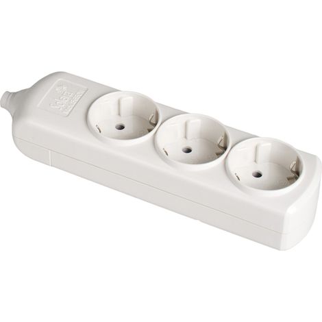 Base bipolar 3 tomas t/tl 10/16 a 250 v, sin cable, blanca (1/2)