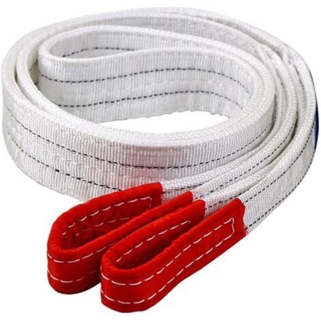 BUNTHAUS Ceinture De Levage Industrielle 2tx1m, Résistante À l'usure, Plate Blanche, pour Remorque, Élingue De Levage, Cargaison (1/4)