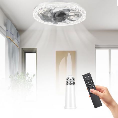 Lampe Ventilateur Plafond,Luminaire Ventilateur Plafonnier,Lustre Silencieux Silencieux Avec Lumiere et Telecommande,Ventilo Plafond Avec Lumière (1/5)
