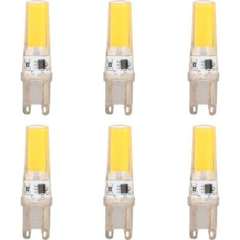 G9 LED-Lampe, 9-W-Halogenlampe, Kaltweiß 6500 K, 500 lm, flimmerfreie G9-LED, dimmbar, für Schlafzimmer, Wohnzimmer, Küche, 6 Stück [Energieklasse F]
