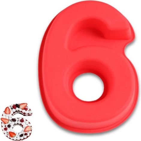 Stampo per torta a forma di numero fai da te 26,6 x 18,8 x 6,2 cm Stampo per torta in silicone Stampo per dolci a forma di numero Grande stampo per torta in silicone 3D Nella forma di uno specifico (1/5)