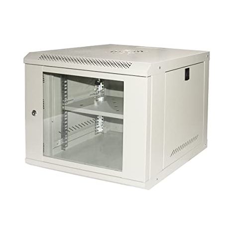 Armadi rack Link ARMADIO RACK 19" 9U LINK SERIE LIGHT COLORE GRIGIO CON PORTA VETRO (AxPxL) MM 450X400X530 RIPIANO INCLUSO