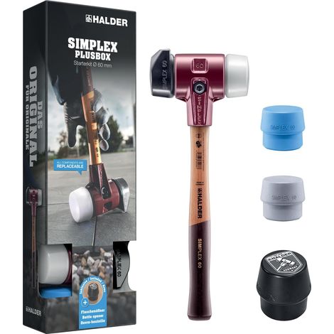 Halder Simplex Mallet Plusbox D60 60mm Stand Up Function and x4 Inserts 3027.260 (1/5)