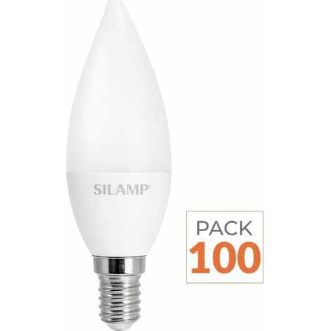 Pack de  100 - Ampoule LED E14 8W 220V C37 180° - Blanc Neutre 4000K - 5500K - SILAMP