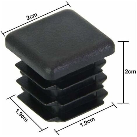 QORVA-20 pcs Bouchon pour Pied de Chaisse,Bouchon pour Tuyau Carré, Capuchon pour Poteau Carré en Plastique pour Pieds de Meuble/Trampoline/Armoire/étagère/Chaise(20 x 20mm)-Fei Yu