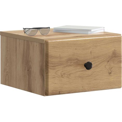 Maison Exclusive - Mobiletto da notte a muro con cassetto 2 pcs Rovere Artigianale