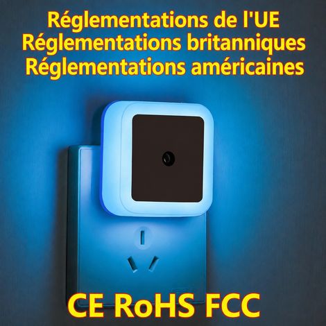 Veilleuse LED Murale Enfants et Adultes 0,5W 110-220V 62x62x40 mm Durée de Vie 50000h pour Chambre et Couloir 70 g – Livraison gratuite (1/5)