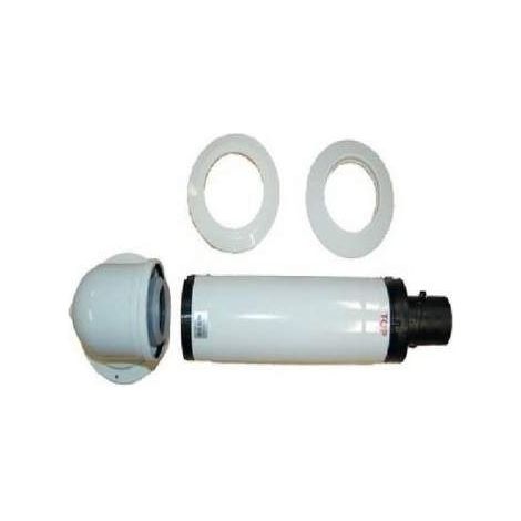 Elm Leblanc – Terminal horizontal 60/100 condens – Kit de raccordement pour chauffe-eau électrique – Filetage plomberie – Rendement maximal 108,9%