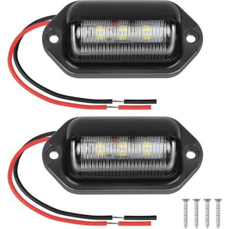Luce targa a LED, 2 x 6500 K, 400 lm, luce posteriore bianca, 12 V, CANBUS integrato, per camper, furgoni, camion, SUV, rimorchi, caravan (1/4)