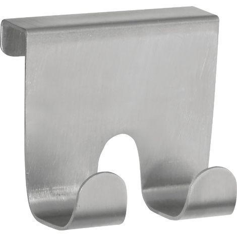 Soporte para toallas sin taladrar, gancho pequeño de acero inoxidable para puerta, color plata.