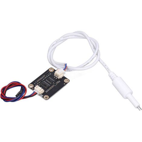 Modulo sensore PCB per il monitoraggio della qualità dell'acqua in sistemi idroponici, dotato di sensore di conducibilità dell'acqua e sonda impermeabile.