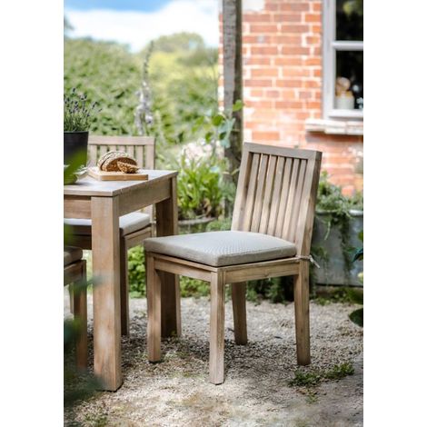 2 x Garden Trading Porthallow Wooden Dining Chairs Indoor Outdoor Patio Acacia (1/4)