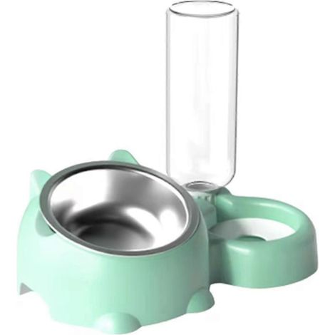 Ensemble de gamelles pour chien inclinées à 16 degrés avec distributeur d'eau et gamelle amovible pour boire et manger. (1/5)