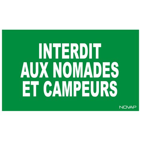 Panneau Interdit aux nomades et campeurs - Rigide 330x200mm - 4160351