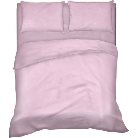 Completo letto lenzuola tinta unita 100% cotone made in Italy 6 misure parure Rosa - 1 Piazza