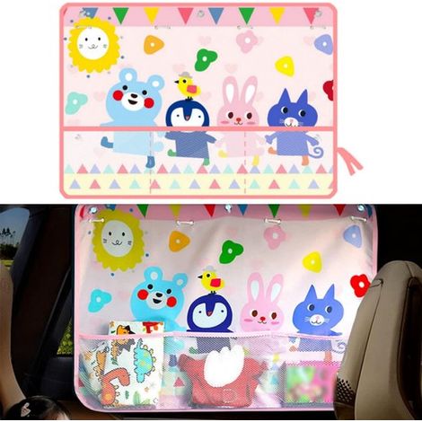 1 artículo, Parasol para coche, Visera para ventana lateral, Cortina para coche, Protección contra el sol y el calor, Protección UV, Rosa (1/5)