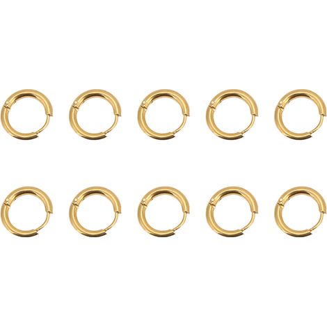 10Pcs Hoop Earrings Golden Simple Wire Diameter 2.5mm Inside Diameter 10mm Earrings Accessories (1/5)