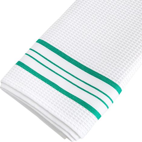 5 Torchons de cuisine, Coton 100%, 50x50 cm, Rayures vintage, Absorption optimale, Pour maison (1/5)