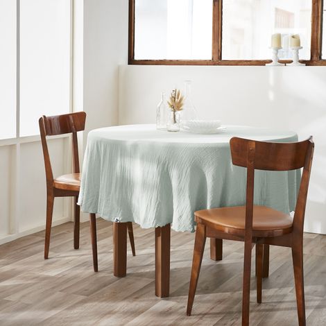 Nappe de table "Gaïa" rode 180 cm "Gaze de Coton" - Gaïa Eucalyptus - Gaia Eucalyptus -