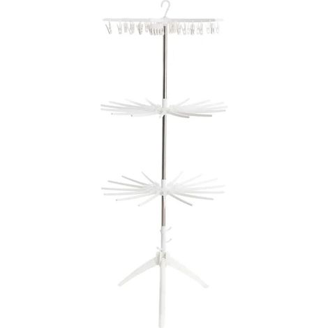 Etendoir A Linge - 3 Niveaux Avec Cintres Et Pinces - Pour Interieur - Blanc - 1 Piece (1/5)