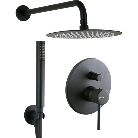 Conjunto de ducha en negro mate con manilla de lujo Gattoni BETA 2490/24NO Negro mate (1/5)