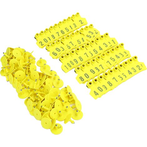 N° 001-100 Étiquettes auriculaires pour porcs d'élevage - Kit d'étiquettes pour animaux d'élevage - Fournitures pour l'élevage de volailles (1/5)