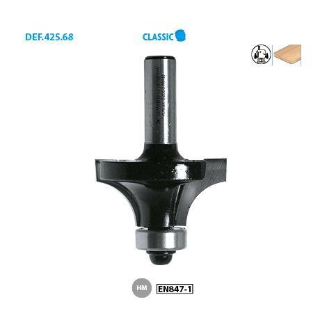 LEMAN Mèche 1/4 de rond queue diamètre 6 mm - 16 mm - 6 mm - 13 mm - 1,6 mm (1/2)