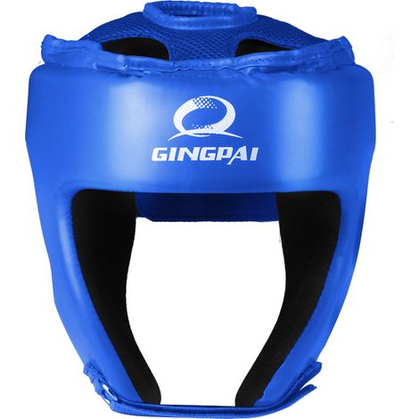 Casque d'entraînement pour Muay Thai et Kickboxing, casque de sécurité (bleu, taille L)