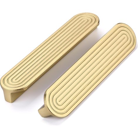 6 Piece Kitchen Cabinet Handles Brushed Brass 128 mm Zinc Alloy Gold Furniture Handles Furniture Door Handle Brass (1/5)
