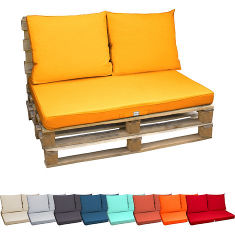 Linxor – Kit de coussins déhoussables pour palette – Tissu oxford 100% polyester – 120x80x10 cm – Lavable en machine à 30°