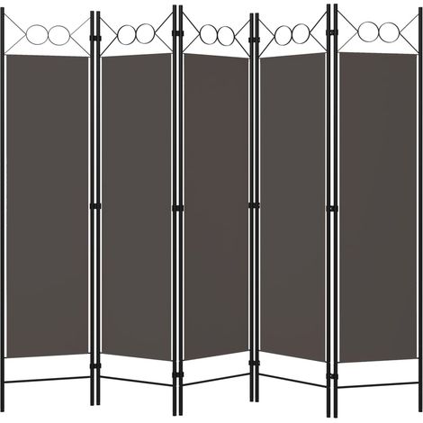 Cloison de séparation 5 panneaux Anthracite 200x180 cm (1/5)