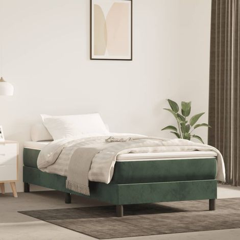 Sommier à ressorts de lit Résistant et confortable,Sommier /Support à Lattes pour Adulte Enfant Vert foncé 100x200 cm Velours BVM91085 (1/5)