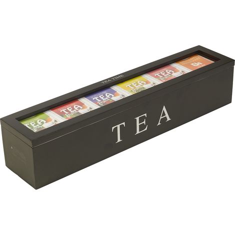 Boîte de Rangement en Bois pour Thé et Café, Organisateur de Sachets de Thé et Sucre, Rangement Maison Pratique