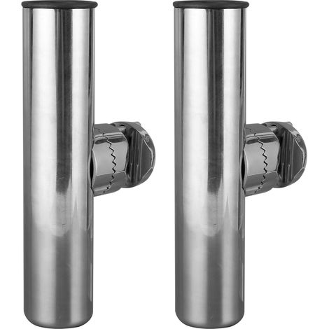 Deux supports de canne à pêche en acier inoxydable, adaptés aux rails de 1 pouce à 1-1/4 pouce, supports de montage de type canne à pêche sur rail. (1/5)