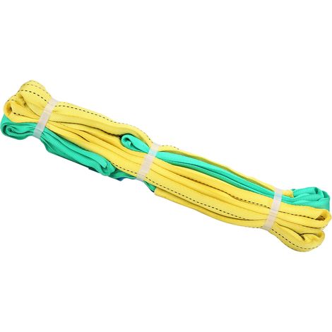9,8 Fuß (3 m) lange, 2 Tonnen schwere, flexible Hebeschlinge, flaches Industriehebeseil mit Doppelösen, Polyester-Abschleppseil (1/5)