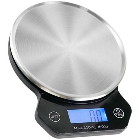 BUNTHAUS Balance de cuisine numérique - 1 g à 6 kg - Fonction tare - Piles incluses - Acier inoxydable/noir (1/4)