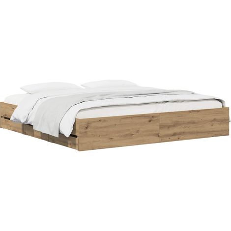 Bed Frame with Storage Artisan Oak 180 x 200 cm Engineered wood vidaXL