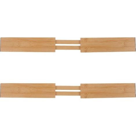 Stück ausziehbare Schubladeneinsätze aus Bambus für die Küche, schlichtes Design, praktisch und verstellbar für Zuhause - (1/5)