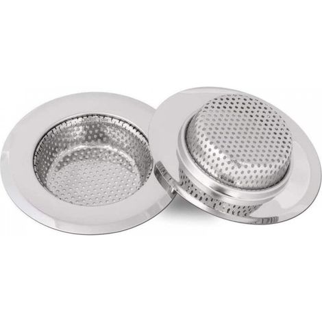 2 Pcs Filtre évier Cuisine, Filtre à évier en acier inoxydable, grille evier (Large) (1/5)