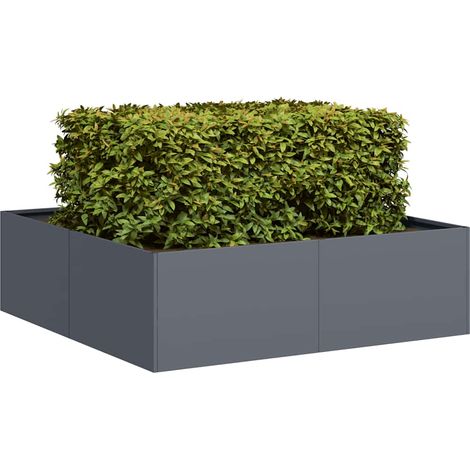Pflanzkübel Anthrazit 100x100x30 cm Stahl