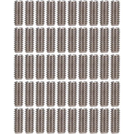 50-teiliges Sortiment an Gewindestiften A2-70 Edelstahl-Madenschrauben M2x5