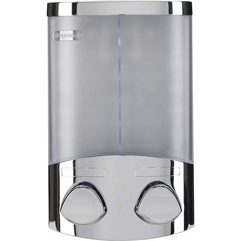 Croydex Euro Soap Dispenser Duo Chrome, Easy To Install Wall Mounted Pump Dispenser (1/5)