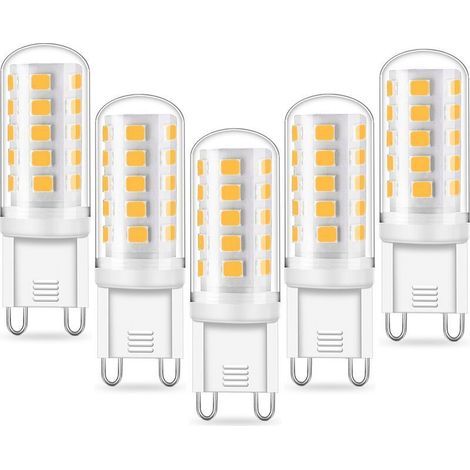 Ampoule LED G9 5 W Équivalent 40 W – 420 lm – Blanc Chaud 3000 K – Non Dimmable – 220–240 V – Sans Scintillement – Lot de 5 (1/5)
