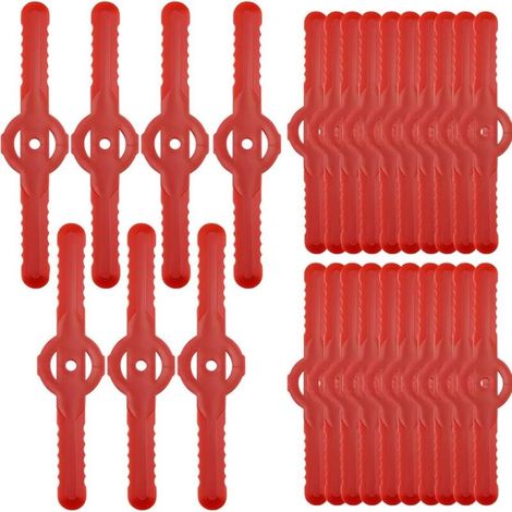 Lames de rechange en plastique pour tondeuse à gazon sans fil, 50 pièces, remplaçables, rouges (1/5)