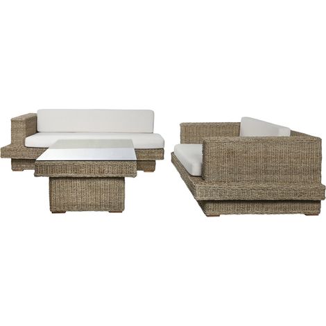 Sofa Set 3 Fibra Teca 192X105X63 Con Cojines (1/5)