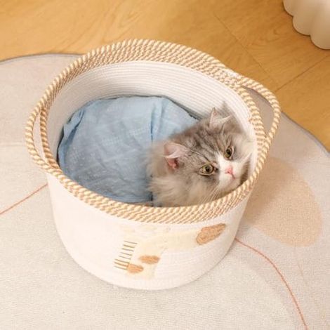Panier de rangement pour table à langer, panier de rangement avec poignées, panier de rangement pour bébés et enfants, cadeau pour étagères, salle de bain, table à langer (girafe) (1/4)