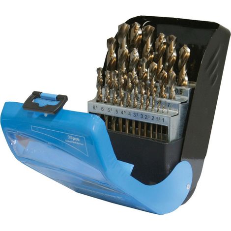 Fresatrici HSS M35 Cobalto 5% da 1 a 13 mm set da 25 punte