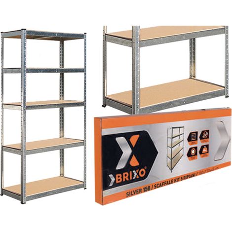 SCAFFALI KIT 5P BRIXO H.180 SILVER 150 2G